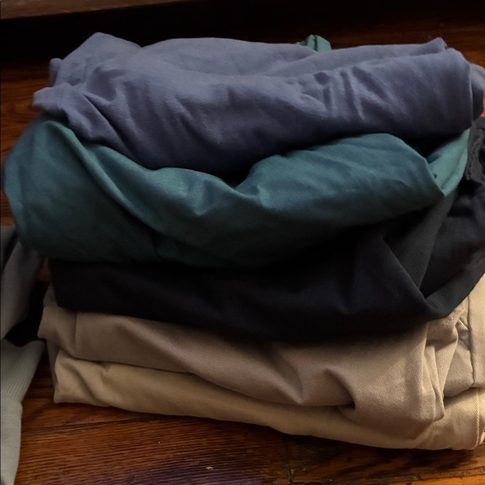Men Shorts and One Pair of Teal Slacks w33